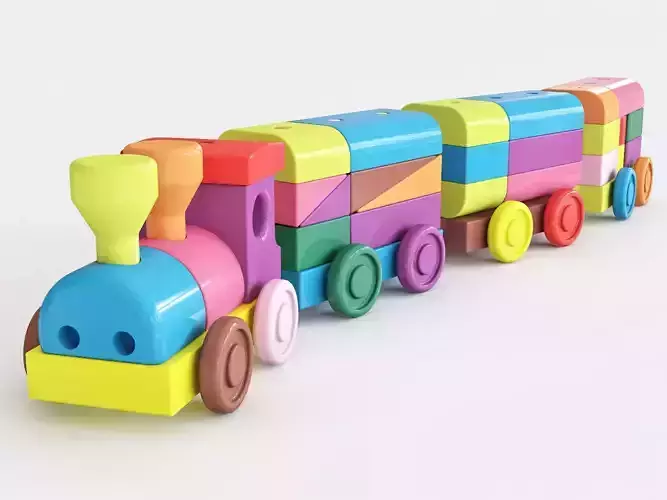 Wooden toy train color 02