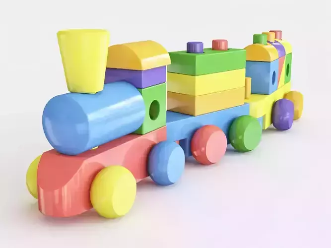 Wooden toy train color 04