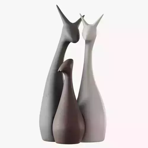 Family of deer 3D model
