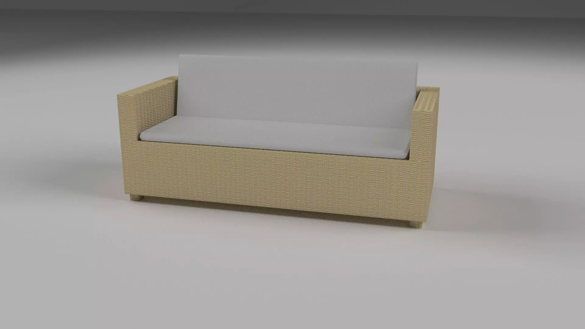 Wicker Couch 2 Low-poly 3D model_0