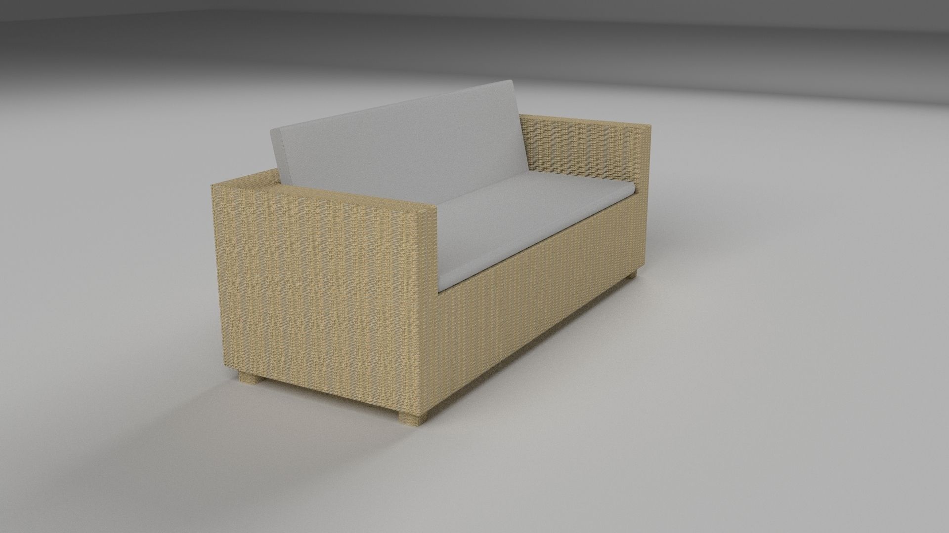 Wicker Couch 2 Low-poly 3D model_19