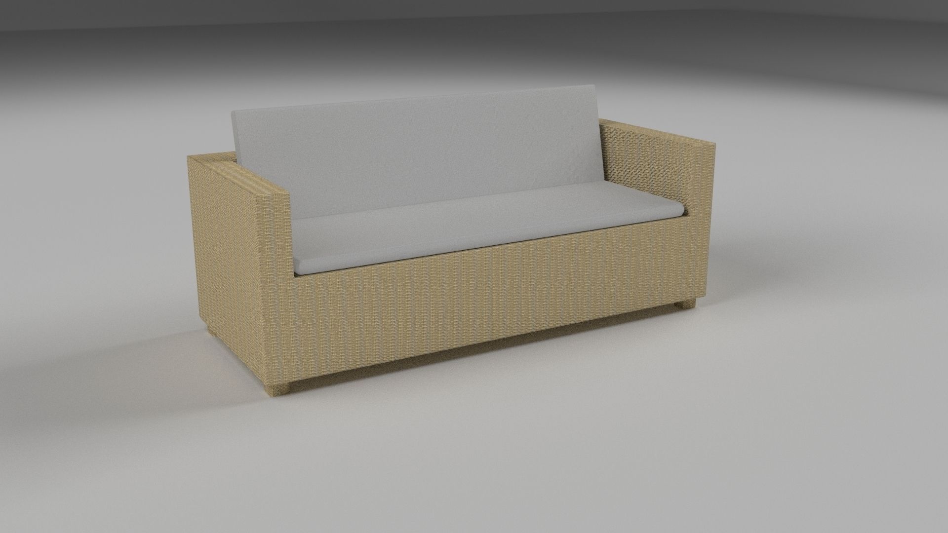 Wicker Couch 2 Low-poly 3D model_7
