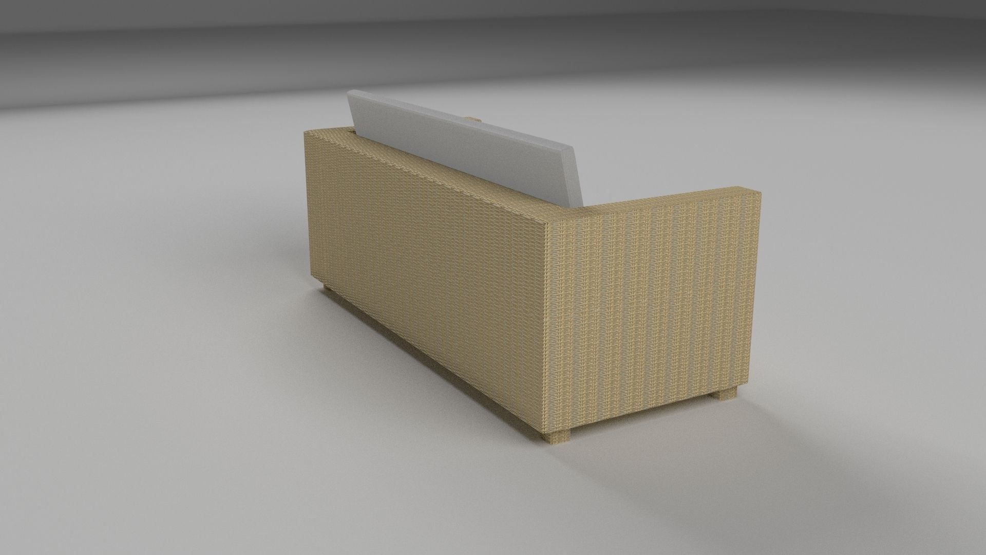 Wicker Couch 2 Low-poly 3D model_2