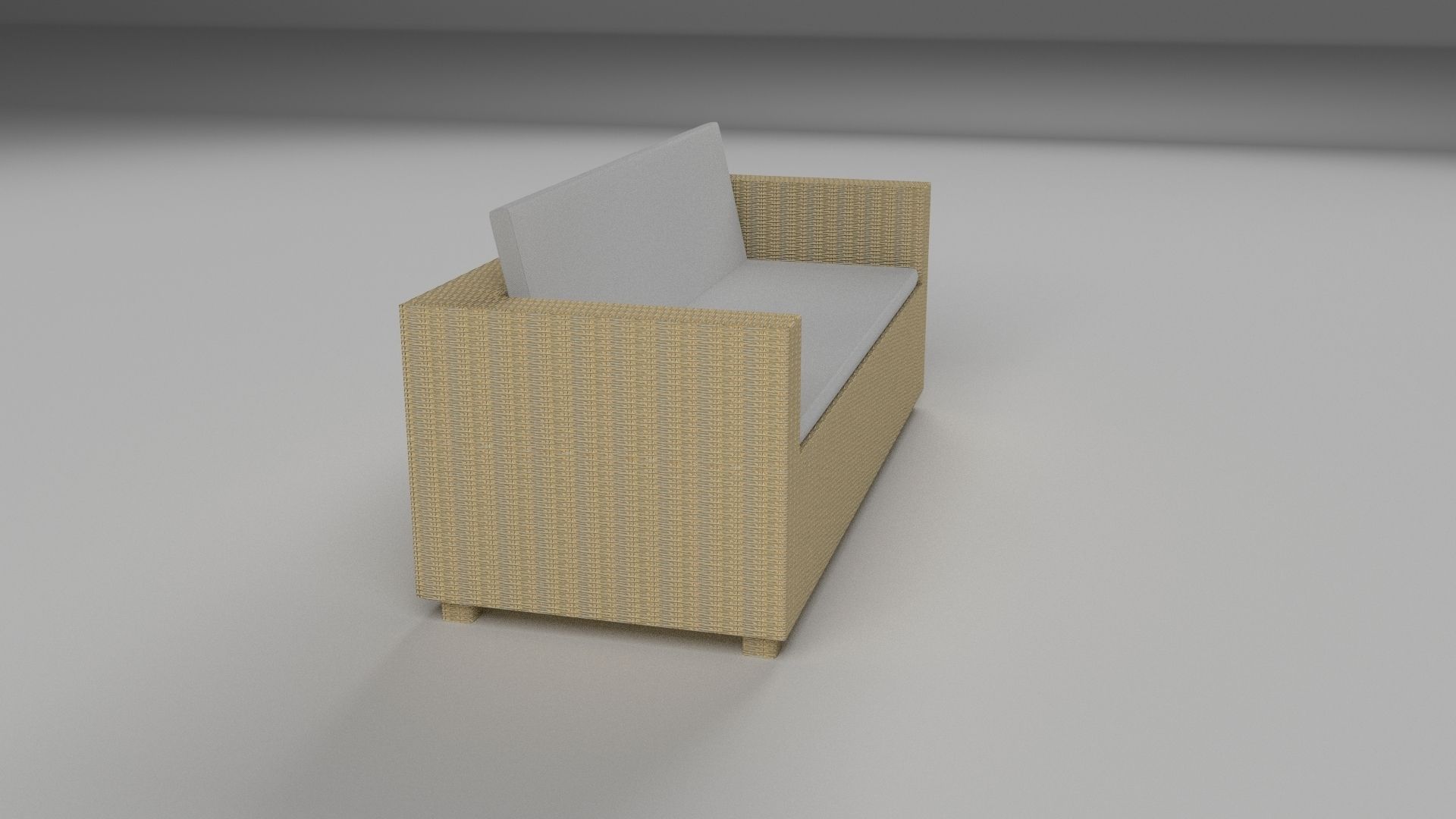 Wicker Couch 2 Low-poly 3D model_20
