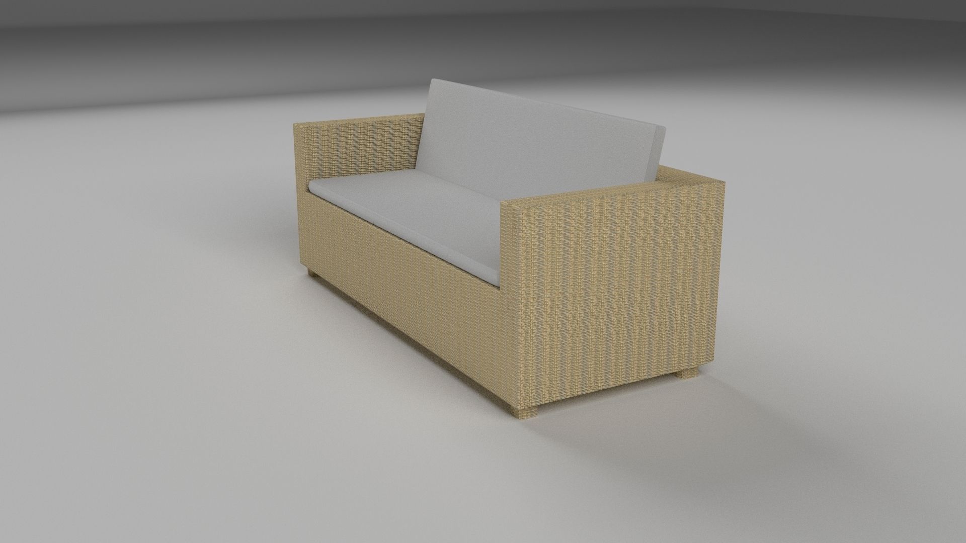 Wicker Couch 2 Low-poly 3D model_13