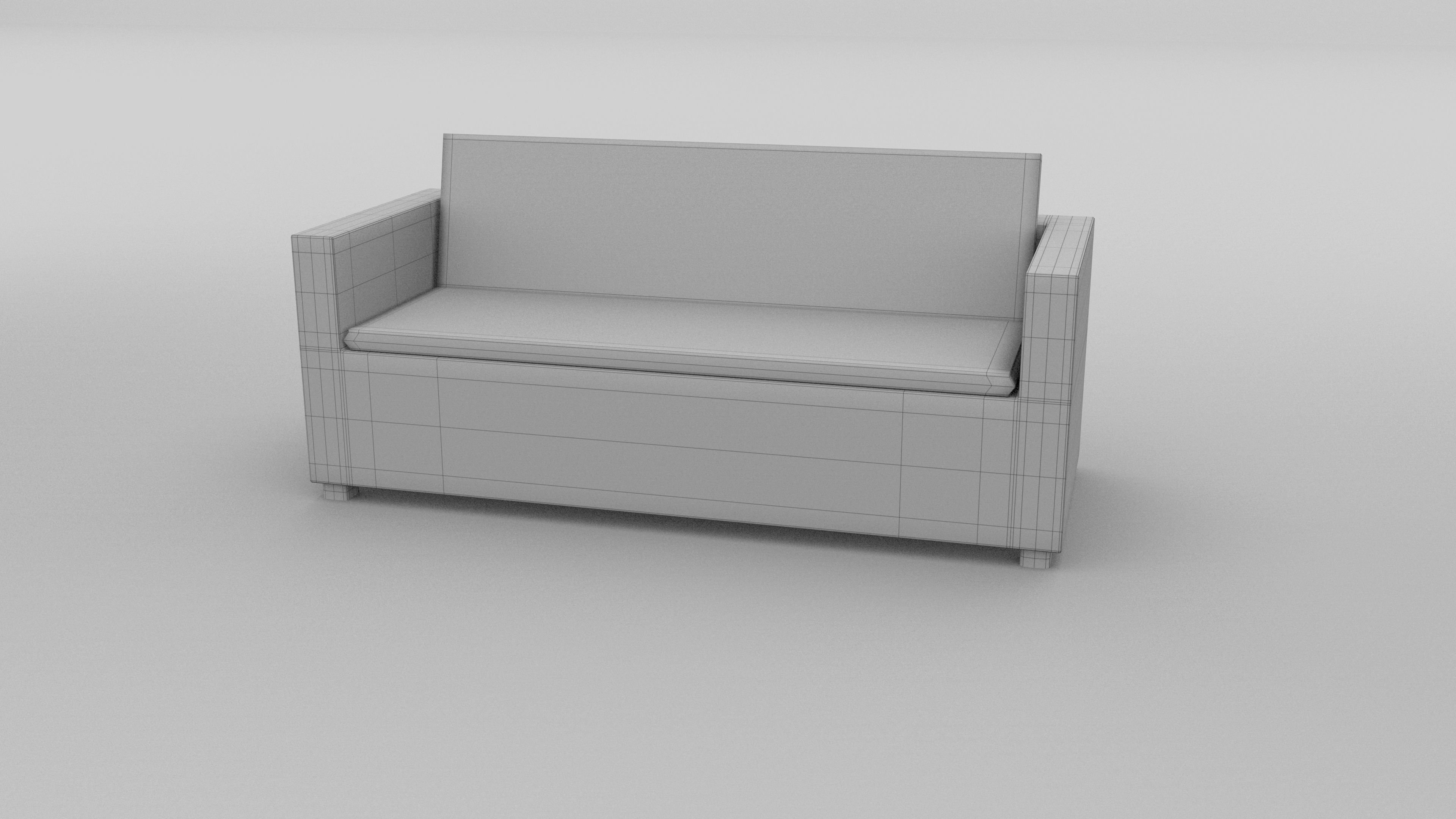 Wicker Couch 2 Low-poly 3D model_25