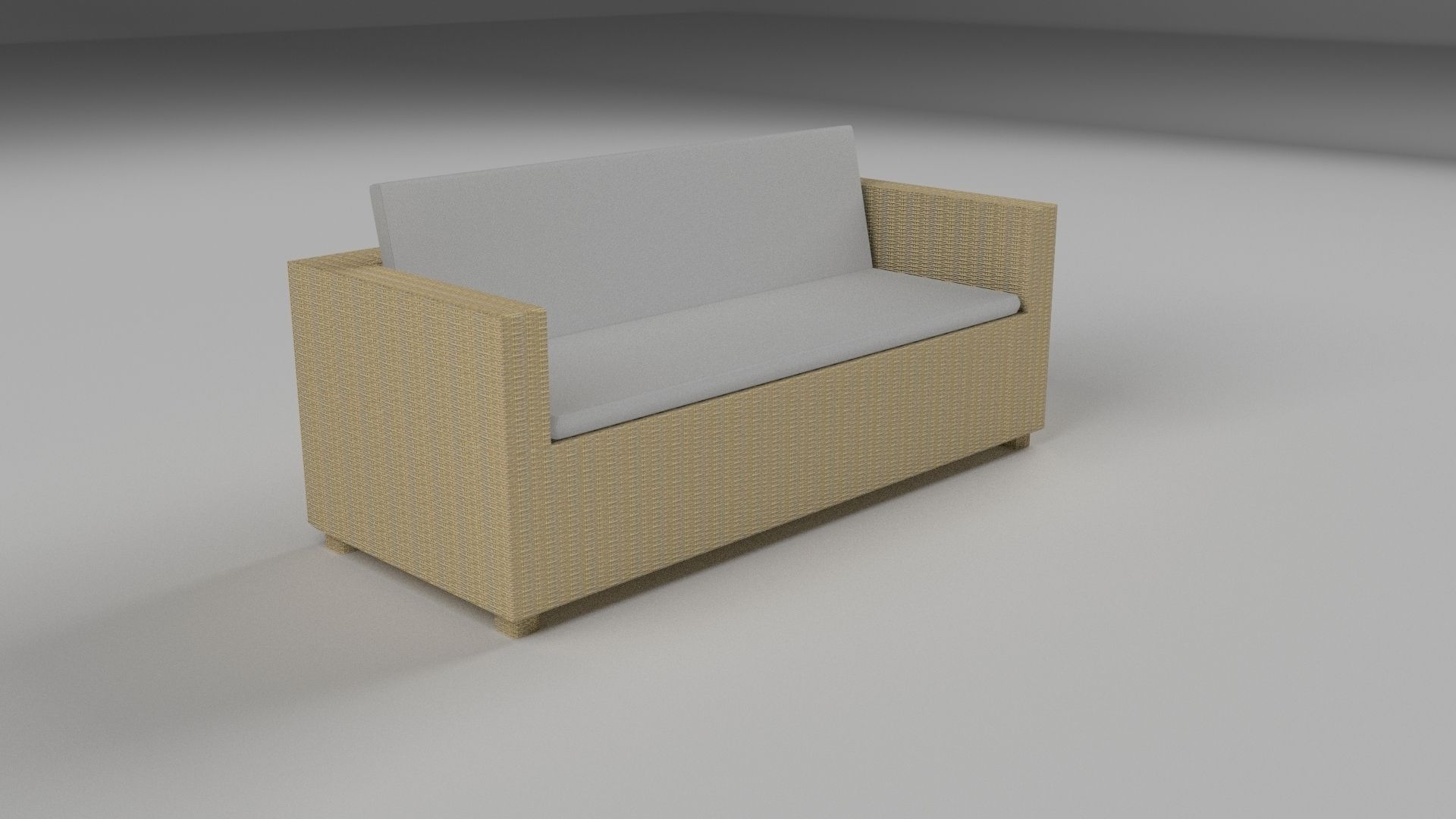 Wicker Couch 2 Low-poly 3D model_10