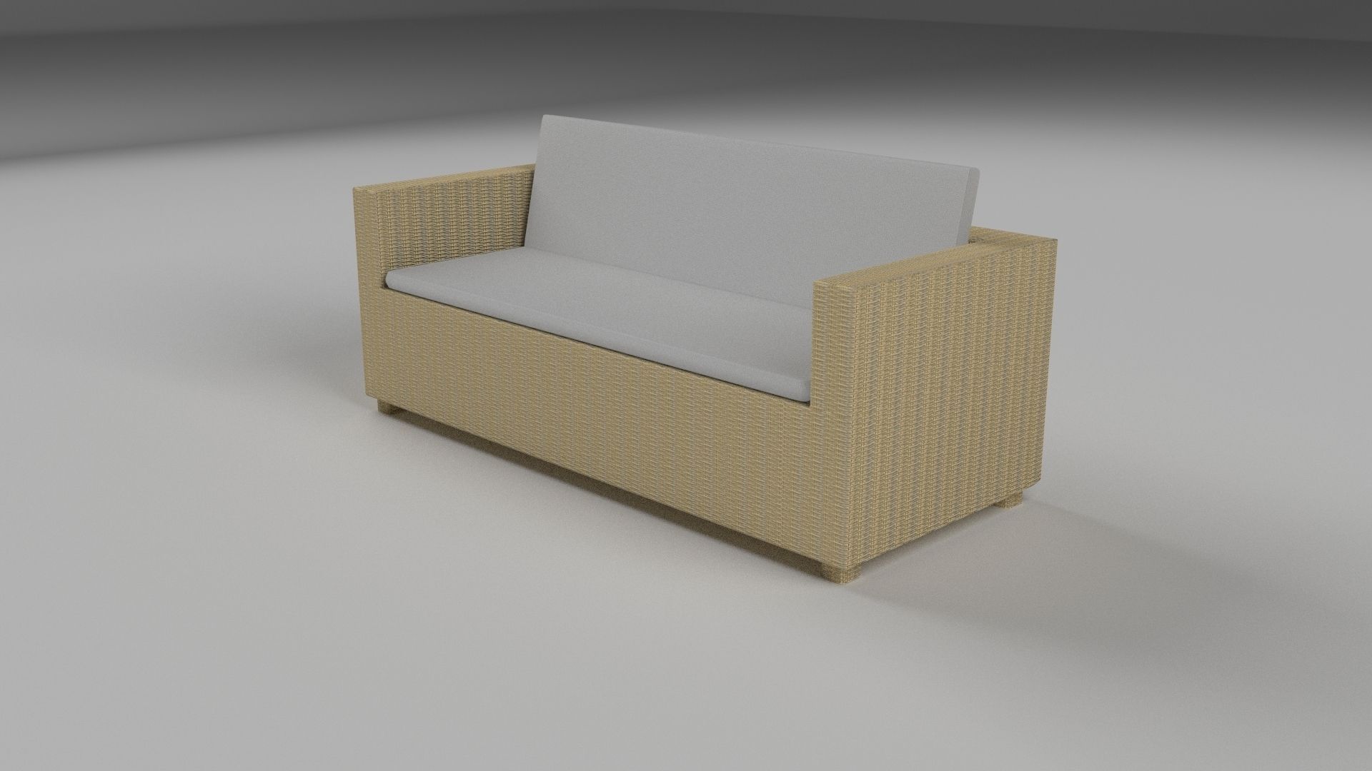 Wicker Couch 2 Low-poly 3D model_17