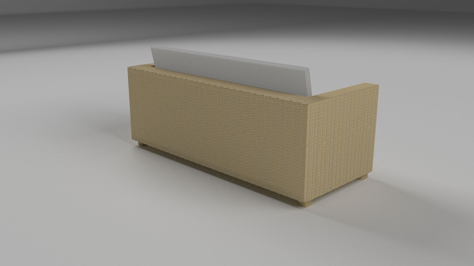 Wicker Couch 2 Low-poly 3D model_4