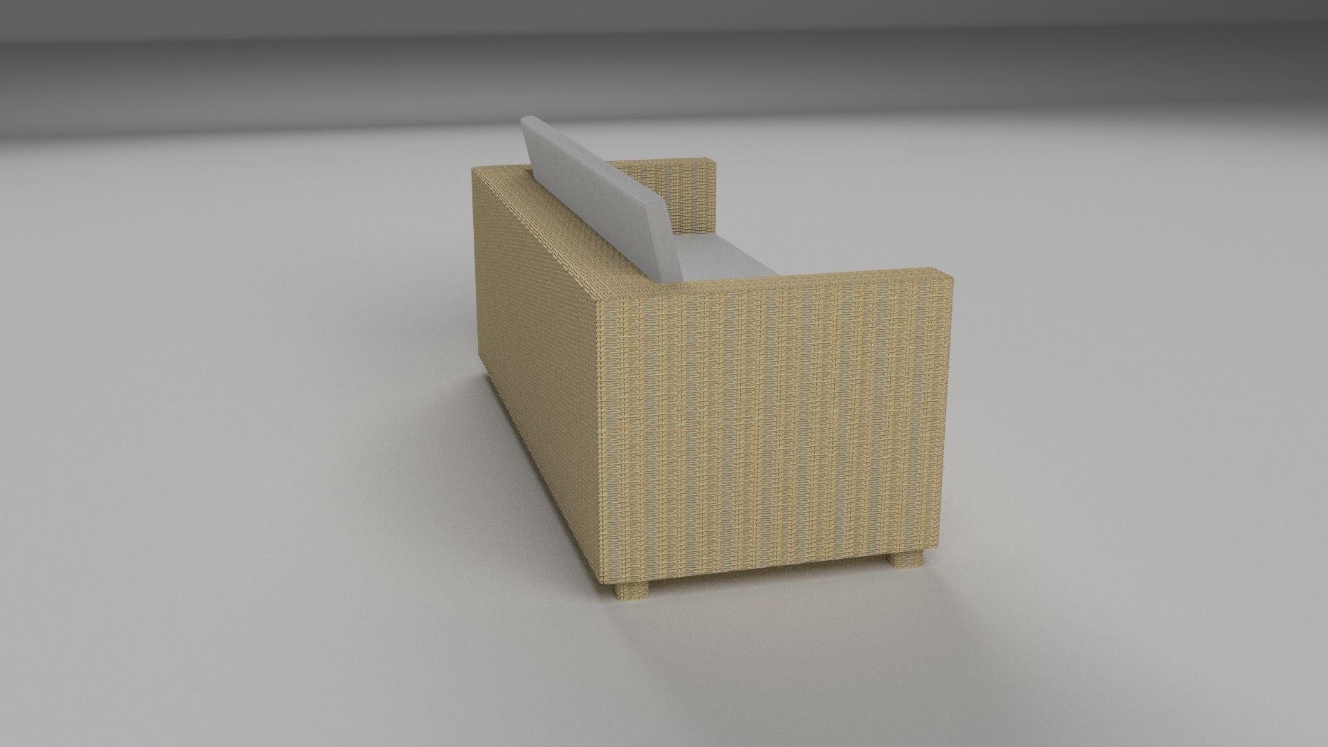 Wicker Couch 2 Low-poly 3D model_6