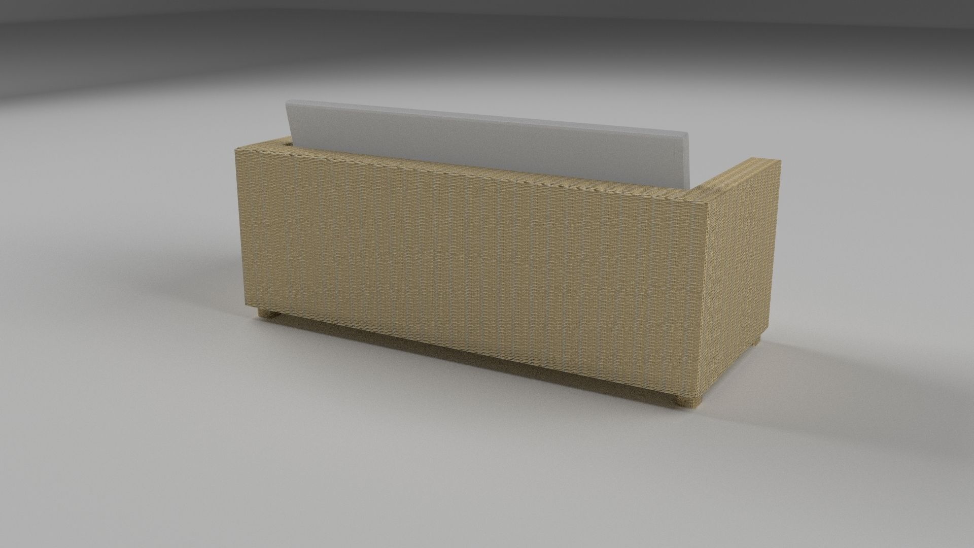 Wicker Couch 2 Low-poly 3D model_3