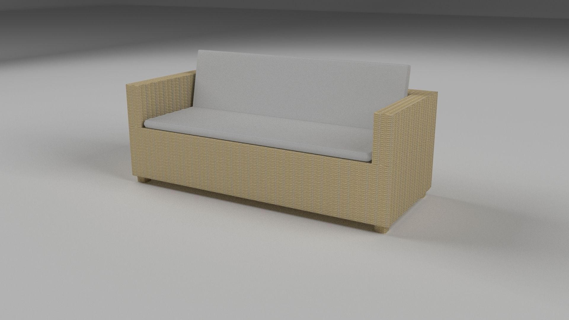 Wicker Couch 2 Low-poly 3D model_16