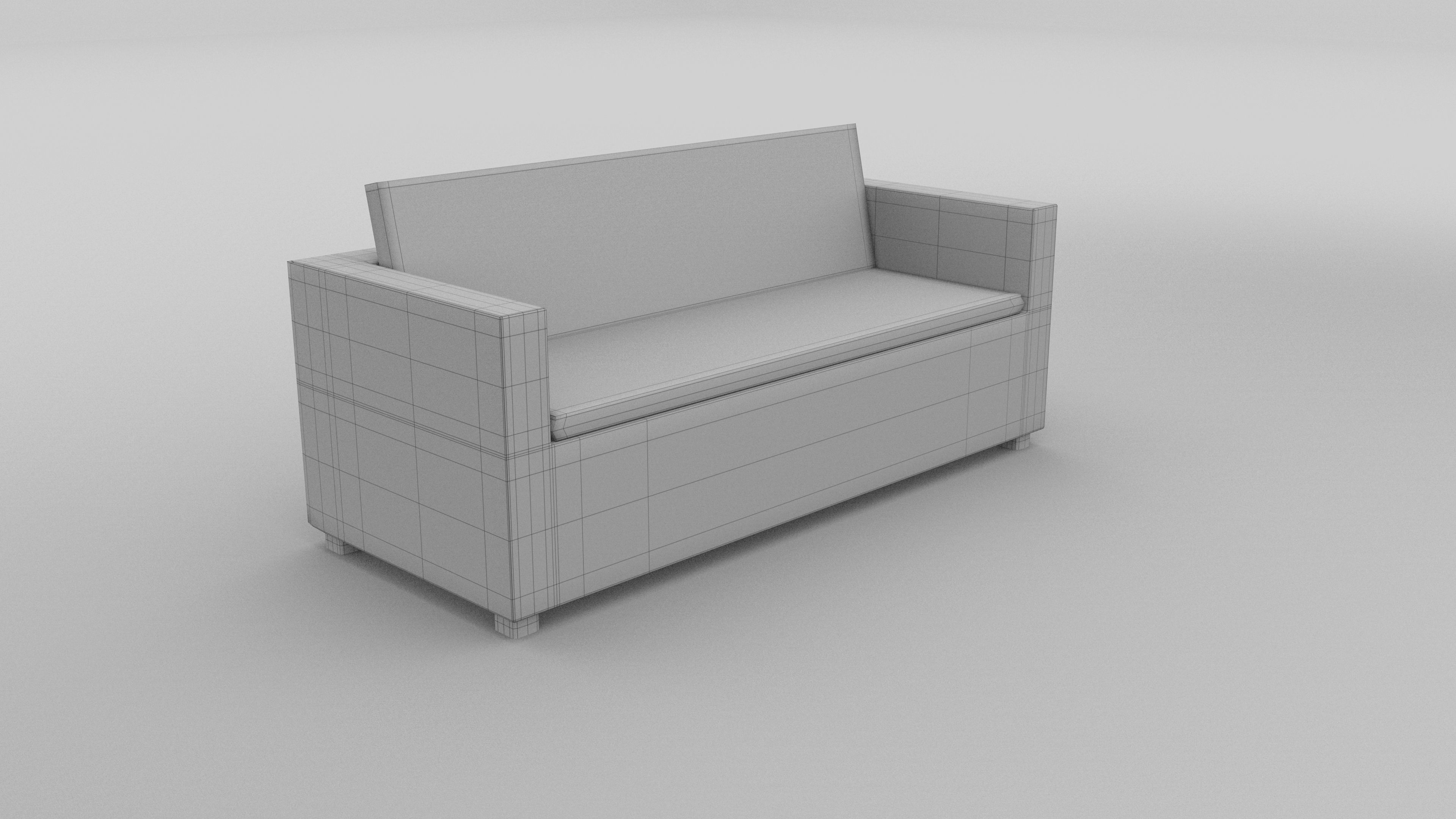 Wicker Couch 2 Low-poly 3D model_24