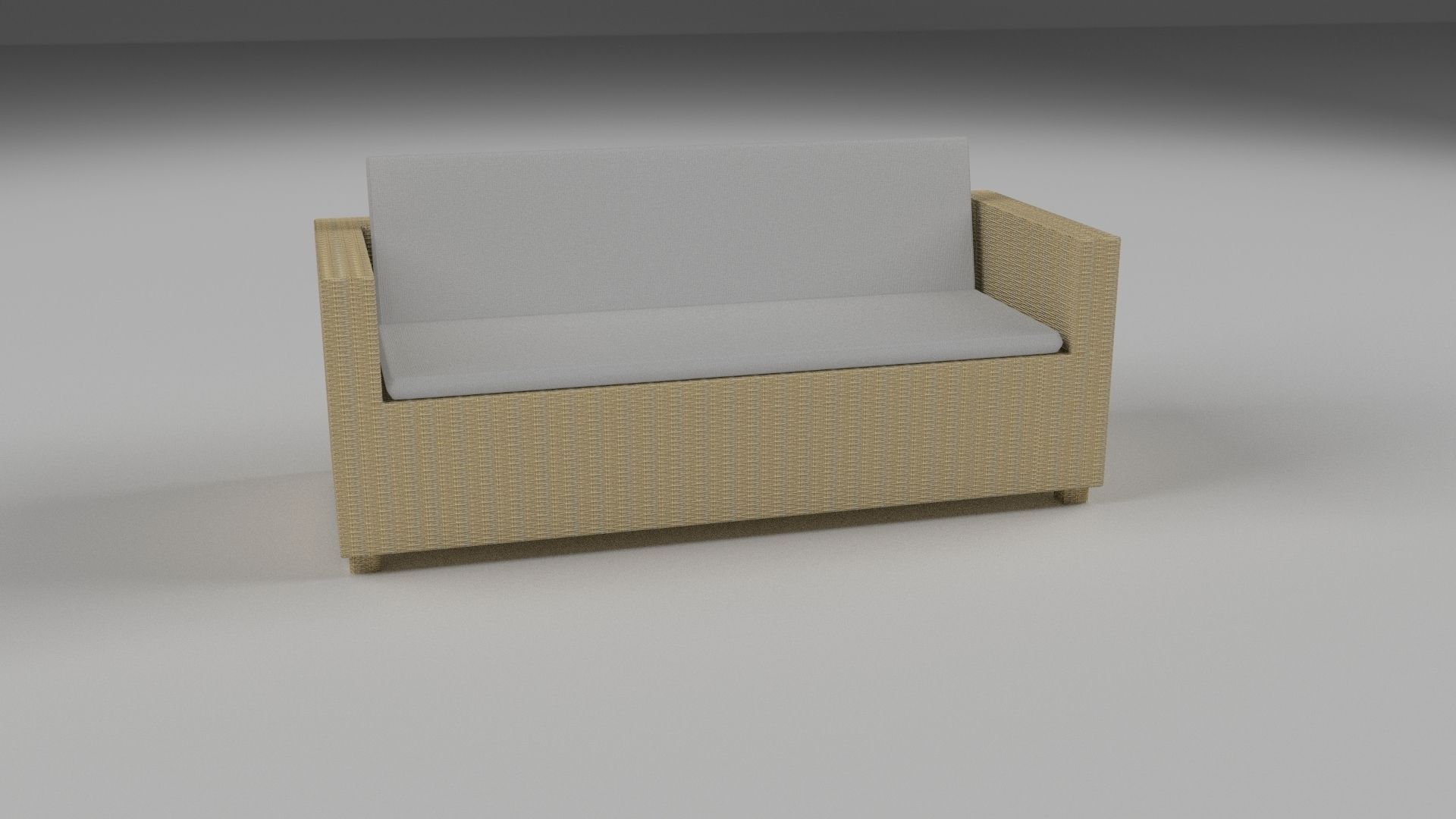 Wicker Couch 2 Low-poly 3D model_8