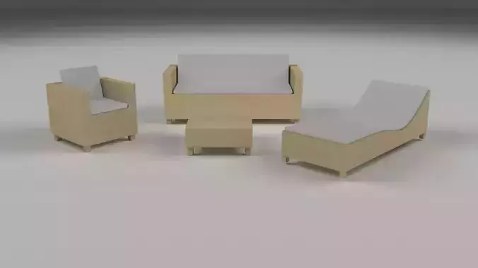 Low Poly Wicker Furniture Pack