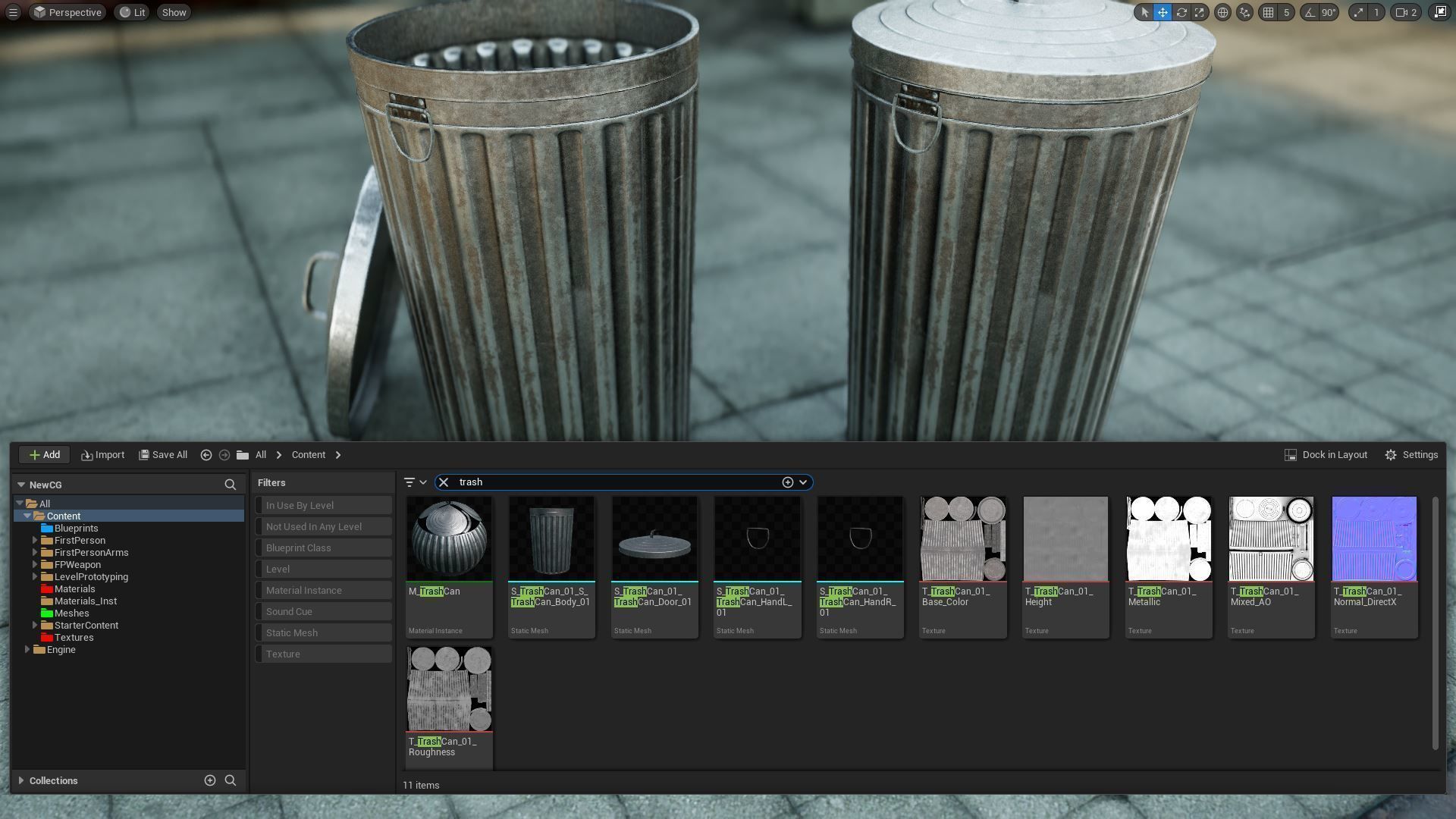 Trash bin - PBR Low-poly 3D model_3