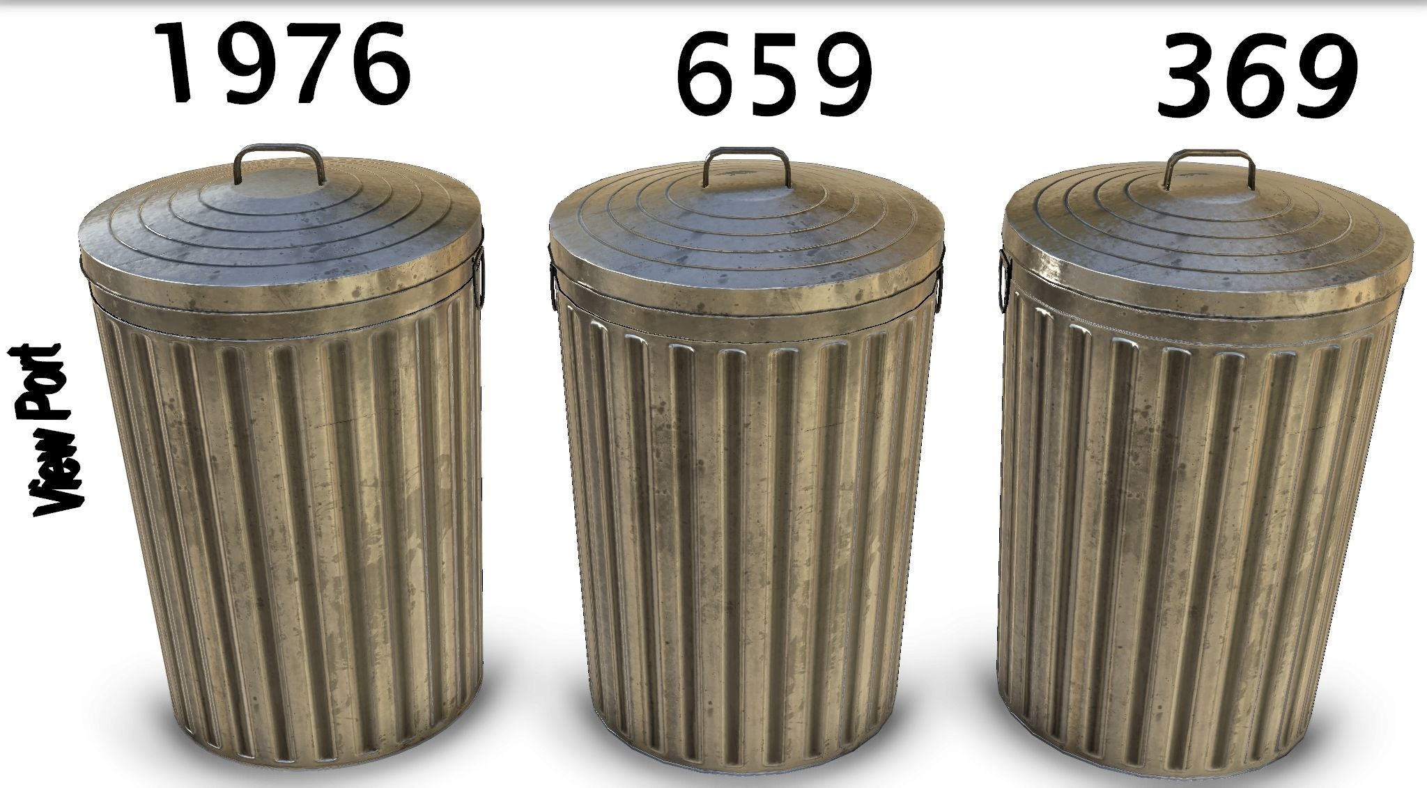 Trash bin - PBR Low-poly 3D model_6