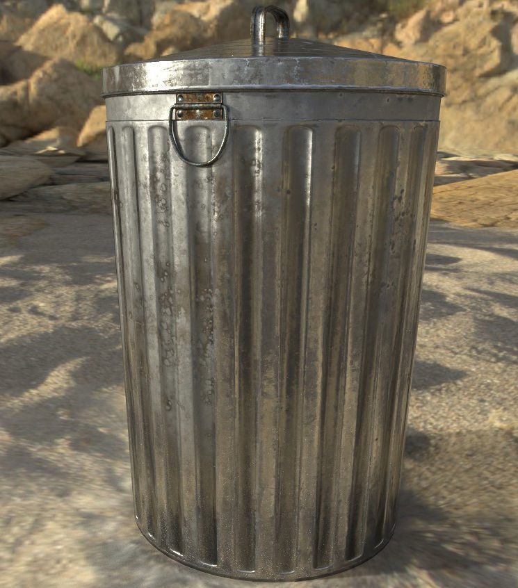 Trash bin - PBR Low-poly 3D model_13