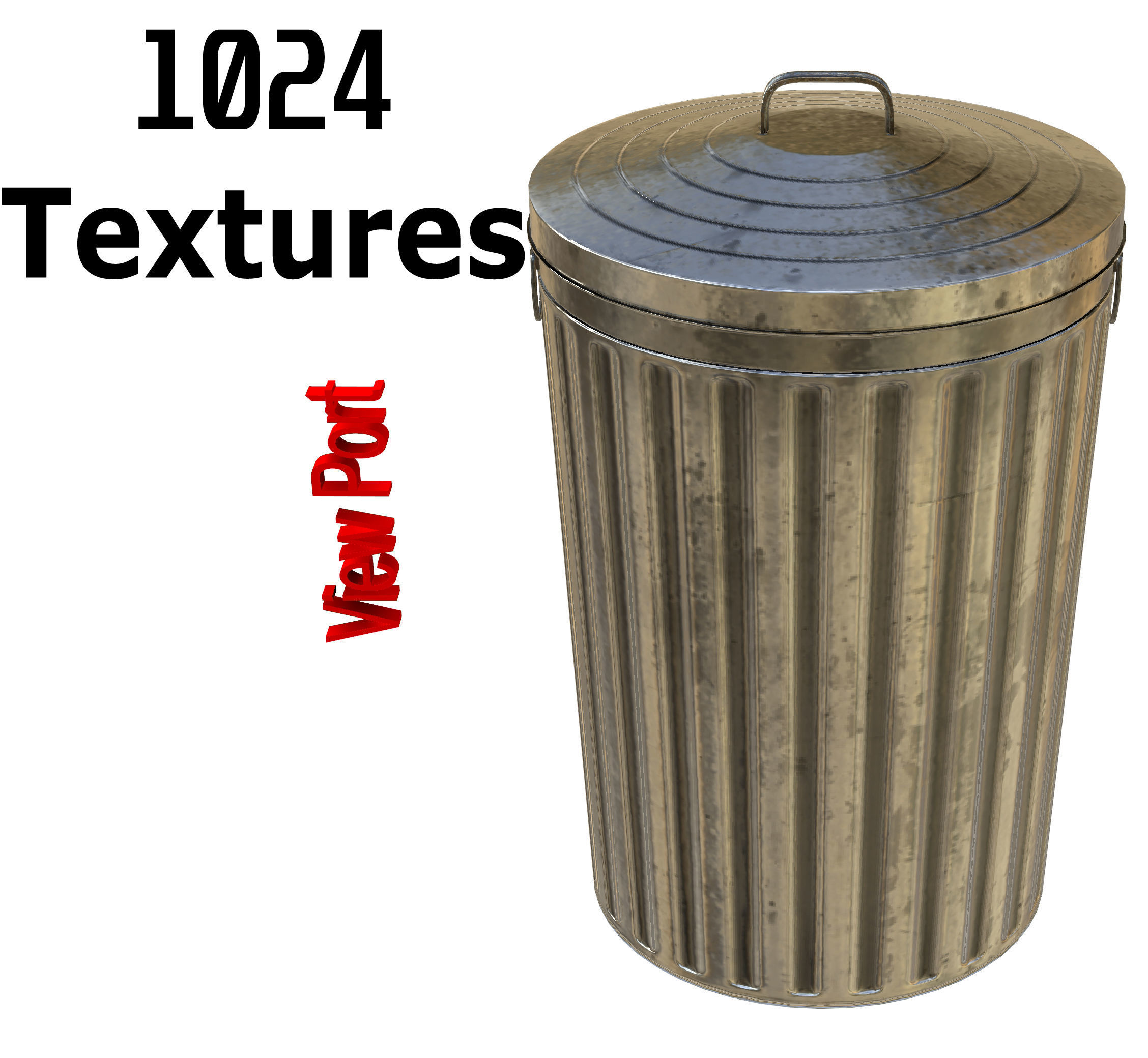 Trash bin - PBR Low-poly 3D model_16