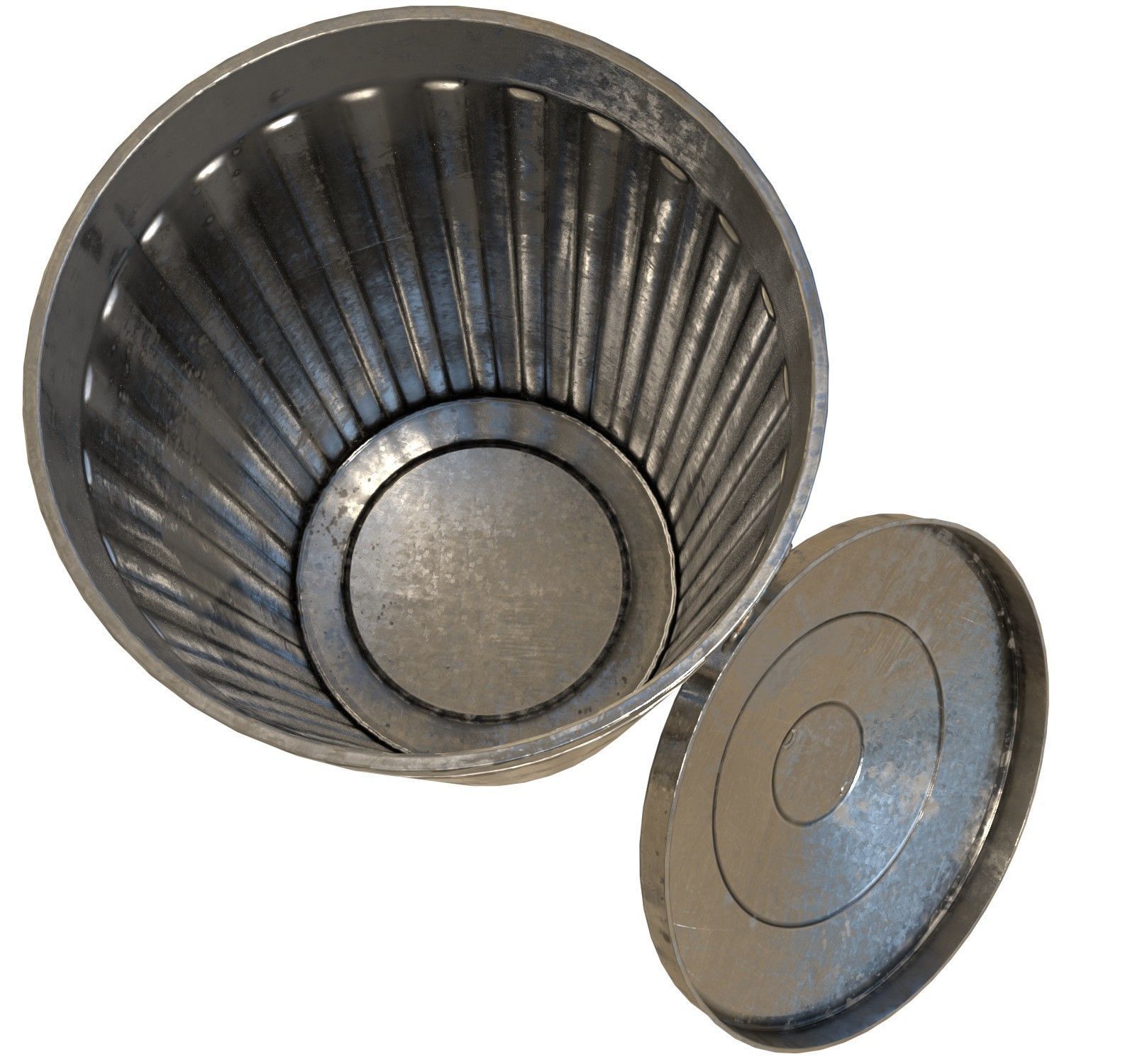 Trash bin - PBR Low-poly 3D model_9