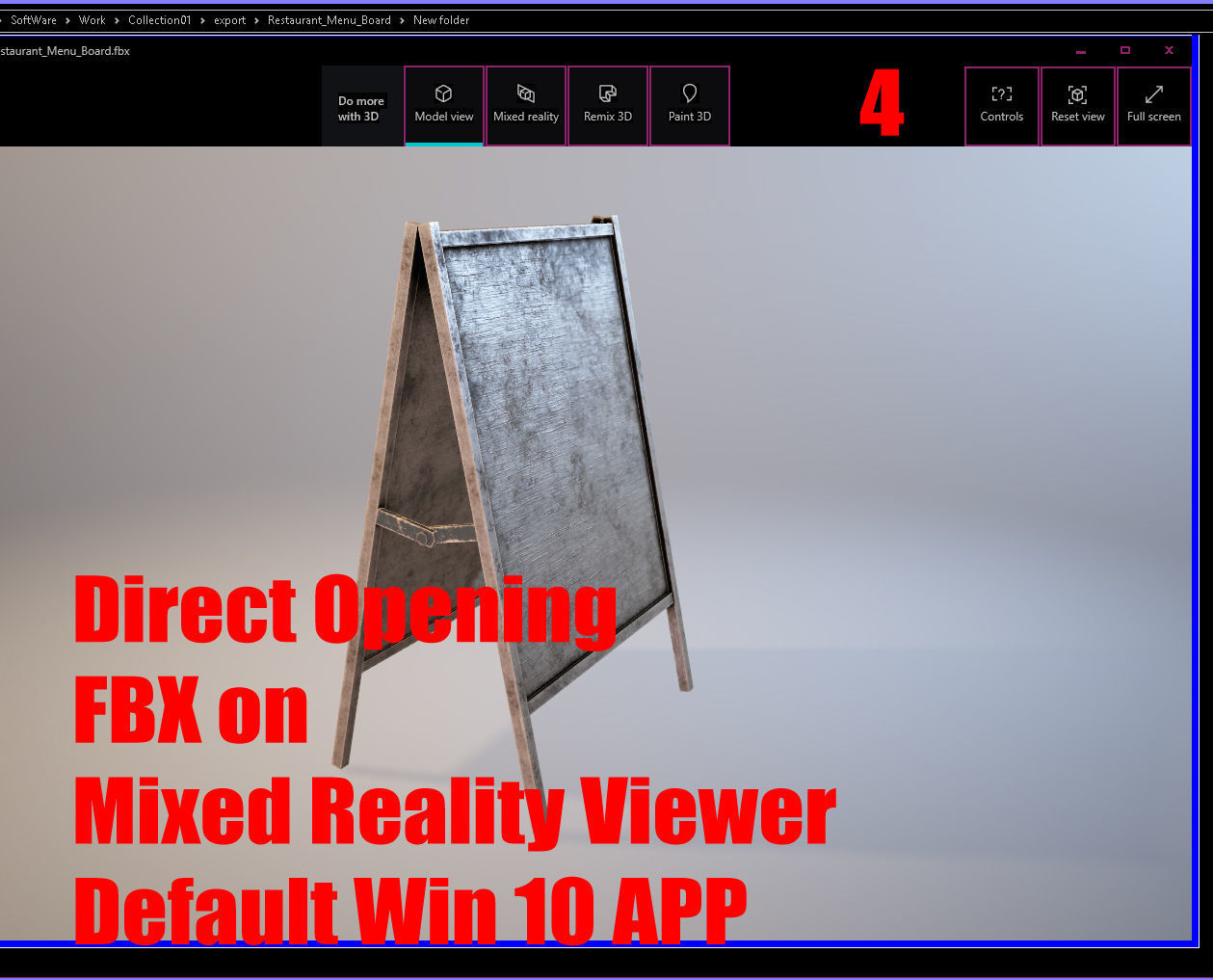 Sidewalk chalkboard- PBR  Game-Ready Low-poly 3D model_3