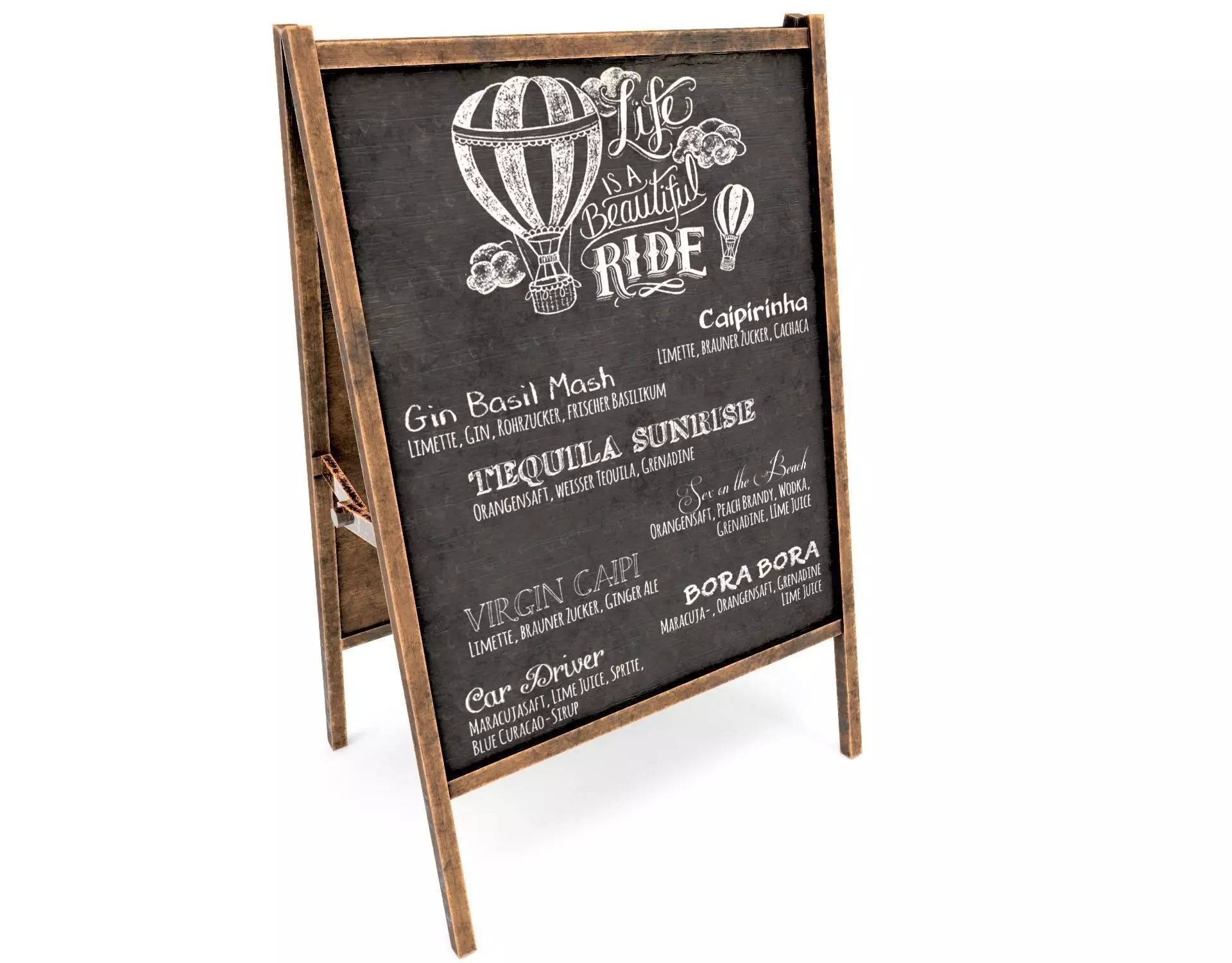 Sidewalk chalkboard- PBR  Game-Ready Low-poly 3D model_0