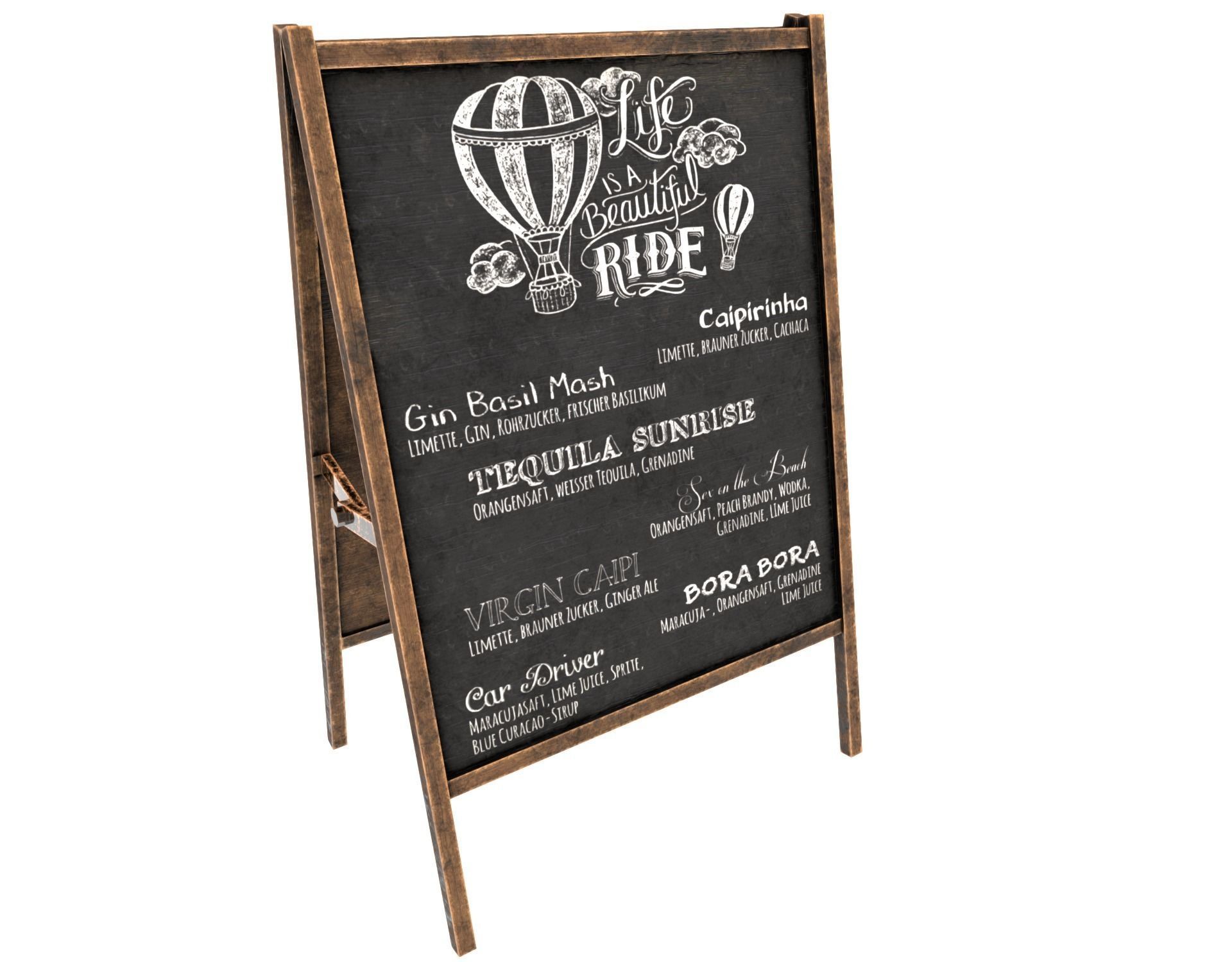 Sidewalk chalkboard- PBR  Game-Ready Low-poly 3D model_8
