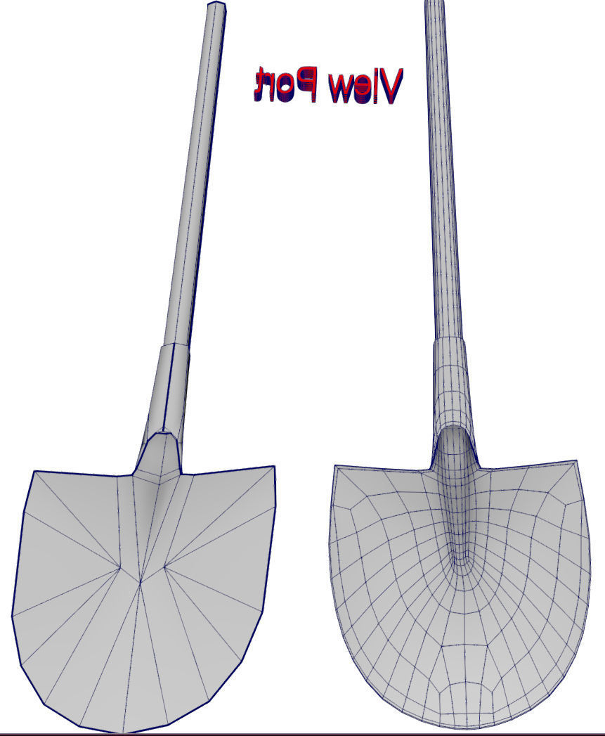 shovel metal Low-poly 3D model_9