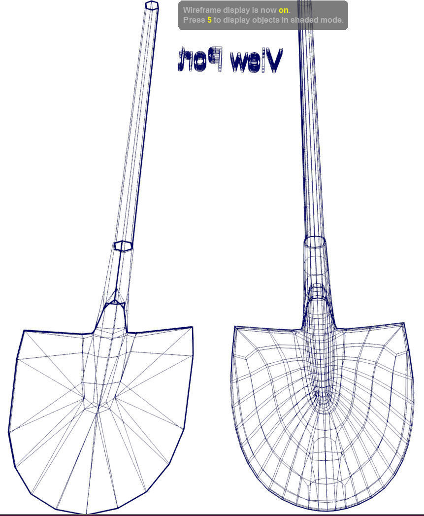 shovel metal Low-poly 3D model_10