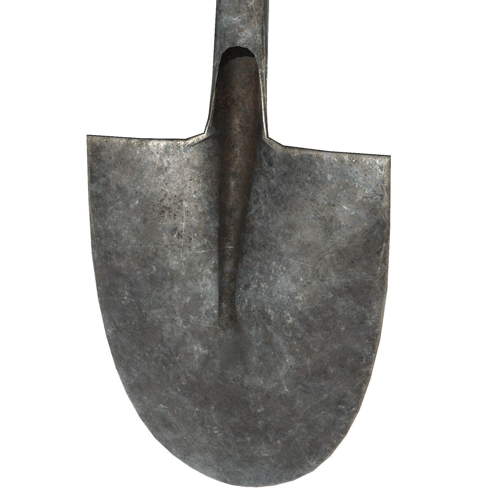 shovel metal Low-poly 3D model_4