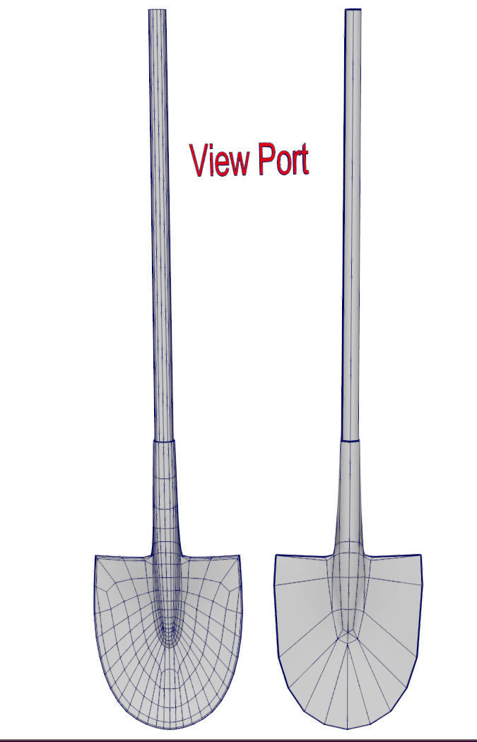shovel metal Low-poly 3D model_7