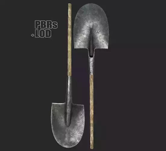 shovel metal Low-poly 3D model