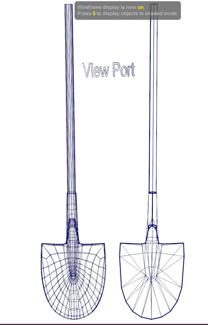 shovel metal Low-poly 3D model_8