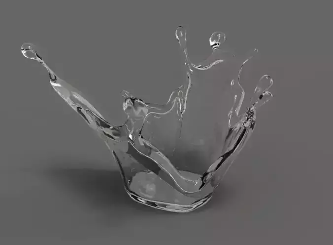 Big Water Splash Low-poly 3D model