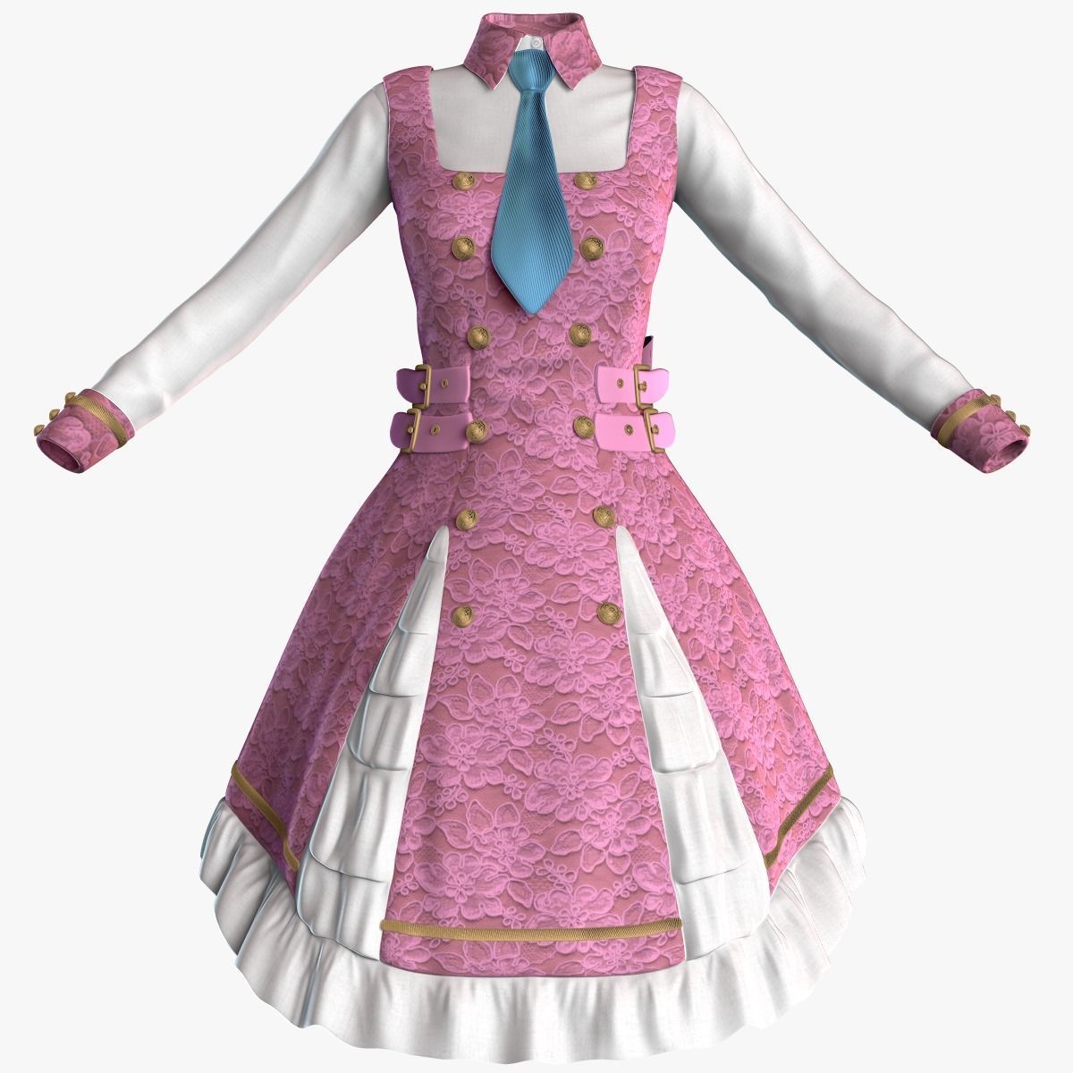 Lolita Dress 3D model_17