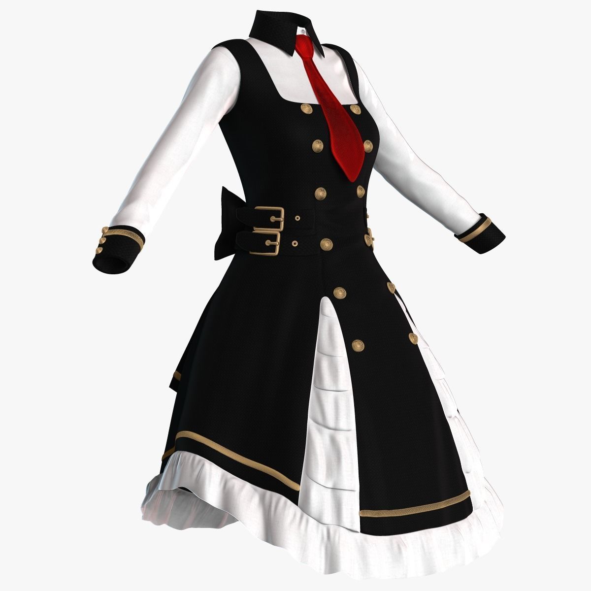 Lolita Dress 3D model_7