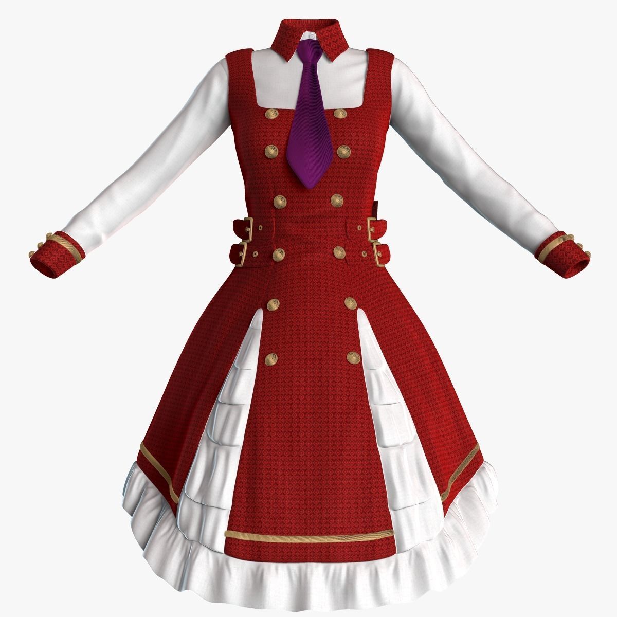 Lolita Dress 3D model_14