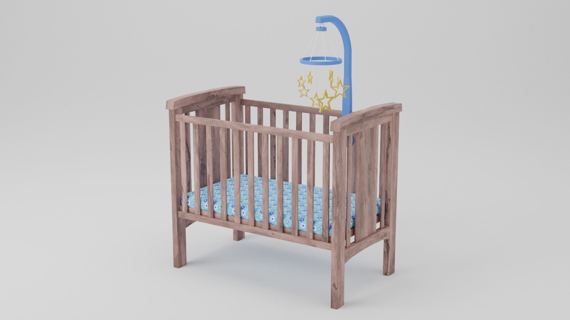 Crib and Mobile 3D model_1