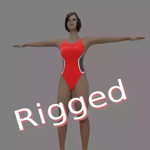 black and red swimsuit girl