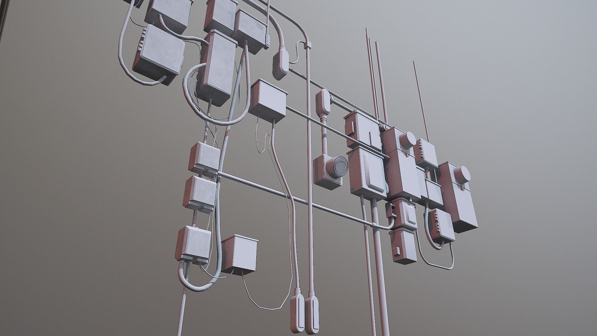 Small Electrical Box Collection  - 4K PBR Game Ready Low-poly 3D model_9