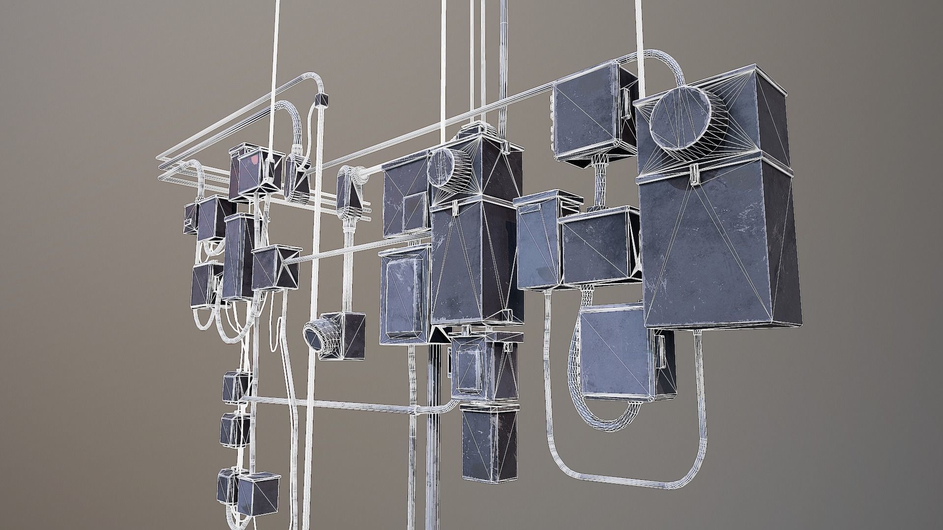 Small Electrical Box Collection  - 4K PBR Game Ready Low-poly 3D model_5