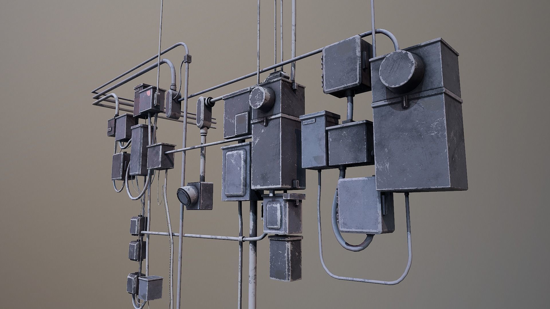 Small Electrical Box Collection  - 4K PBR Game Ready Low-poly 3D model_4