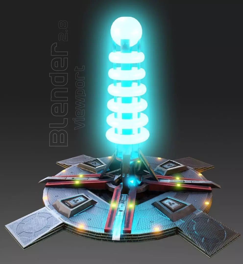 tesla coil tower - Game Ready - VR AR Low-poly 3D model