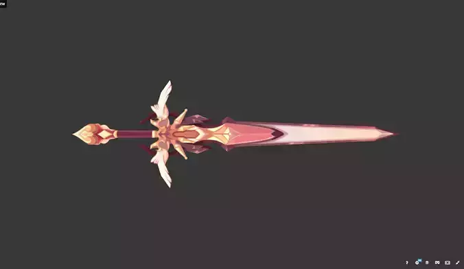 Danbee360 Lowpoly Handpaint Texture Sword 002