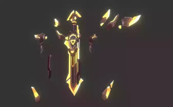 Danbee360 Lowpoly Handpaint TextureSword 003