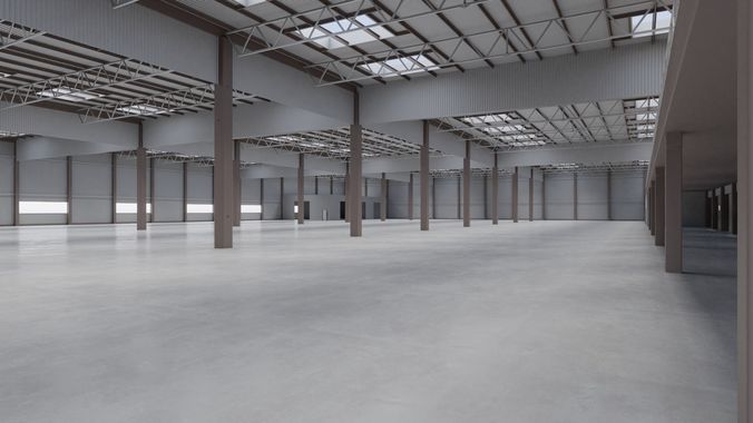 Factory Hall Interior 7 Low-poly 3D model
