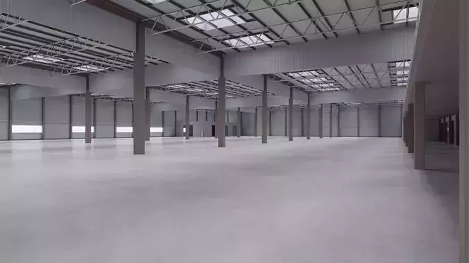 Factory Hall Interior 7 Low-poly 3D model