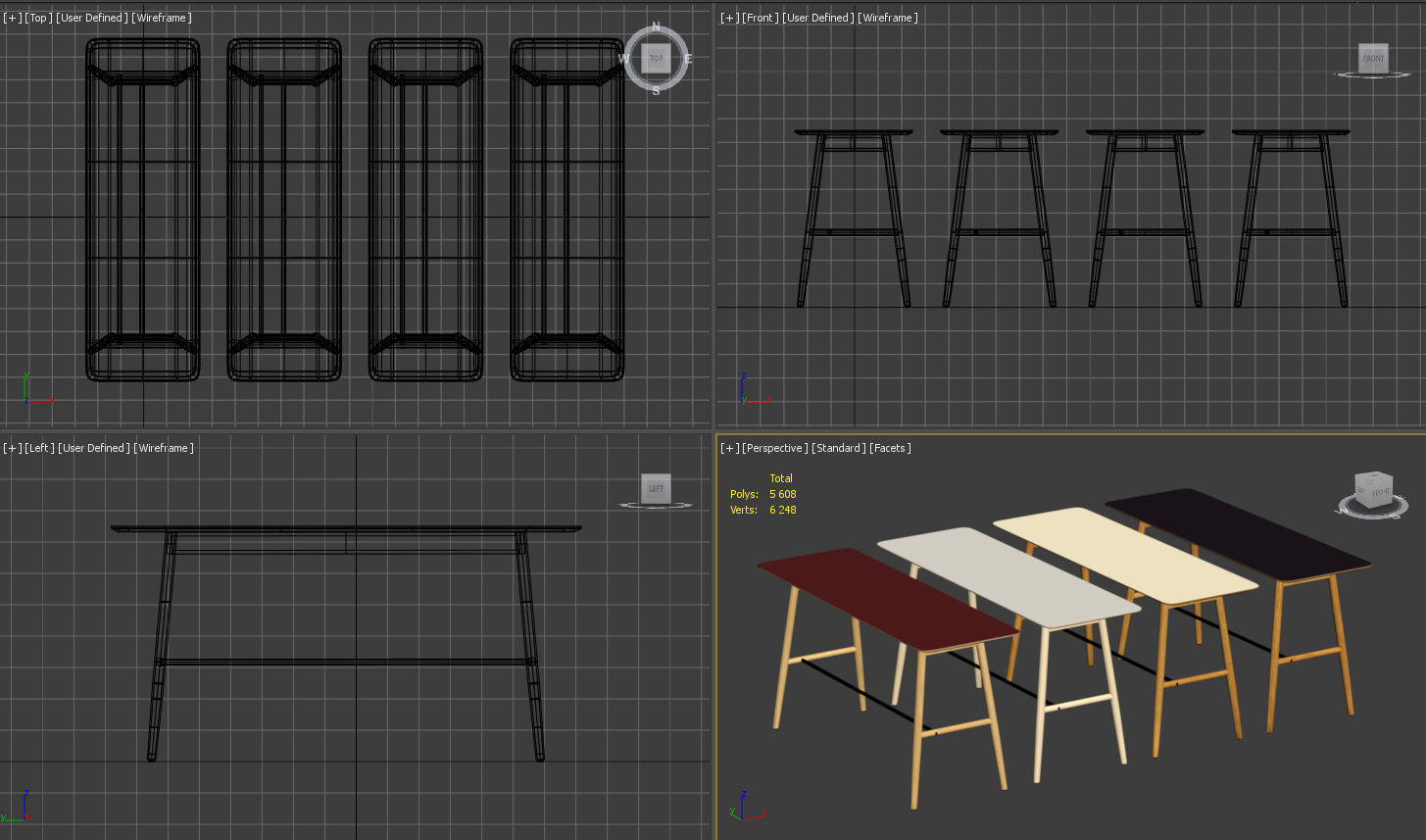 Icha desk Low-poly 3D model_8