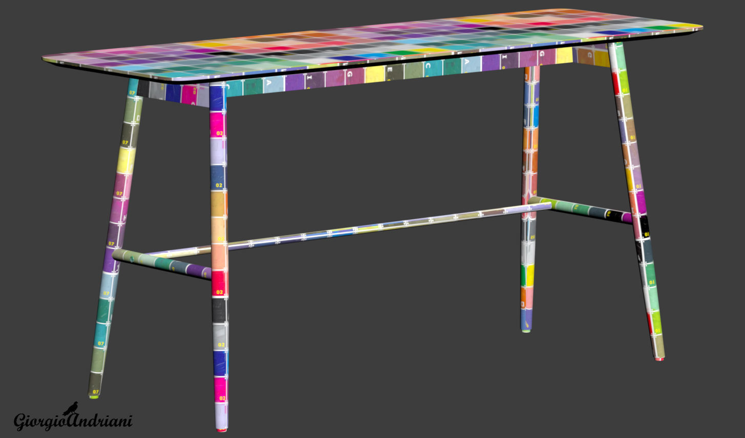 Icha desk Low-poly 3D model_7