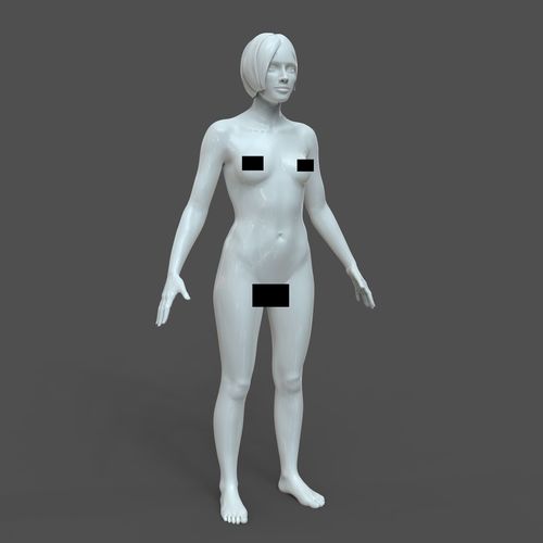 CAD Realistic Casual Woman Model with genital details F1P1D2V1 3D model